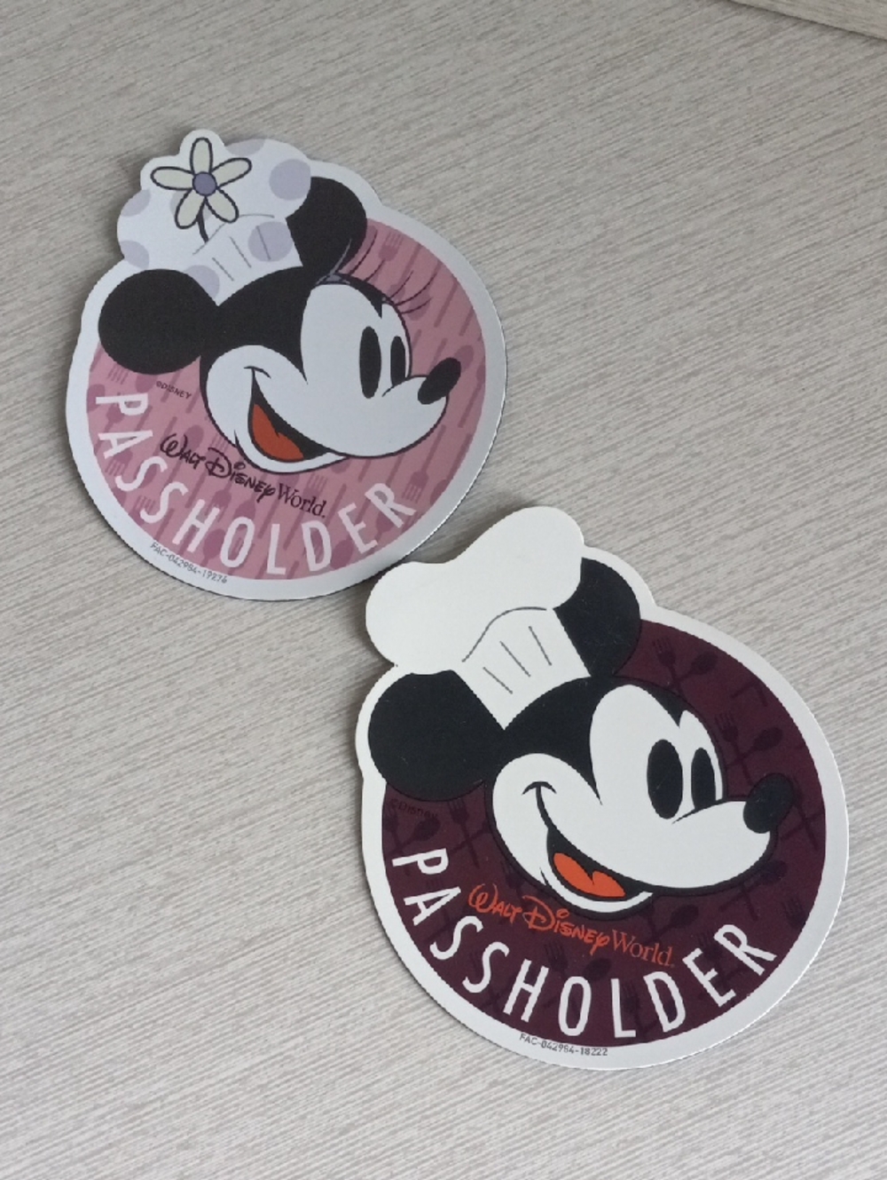 Walt Disney World Annual Passholder Minnie & Mickey Mouse Chef Magnet Set
